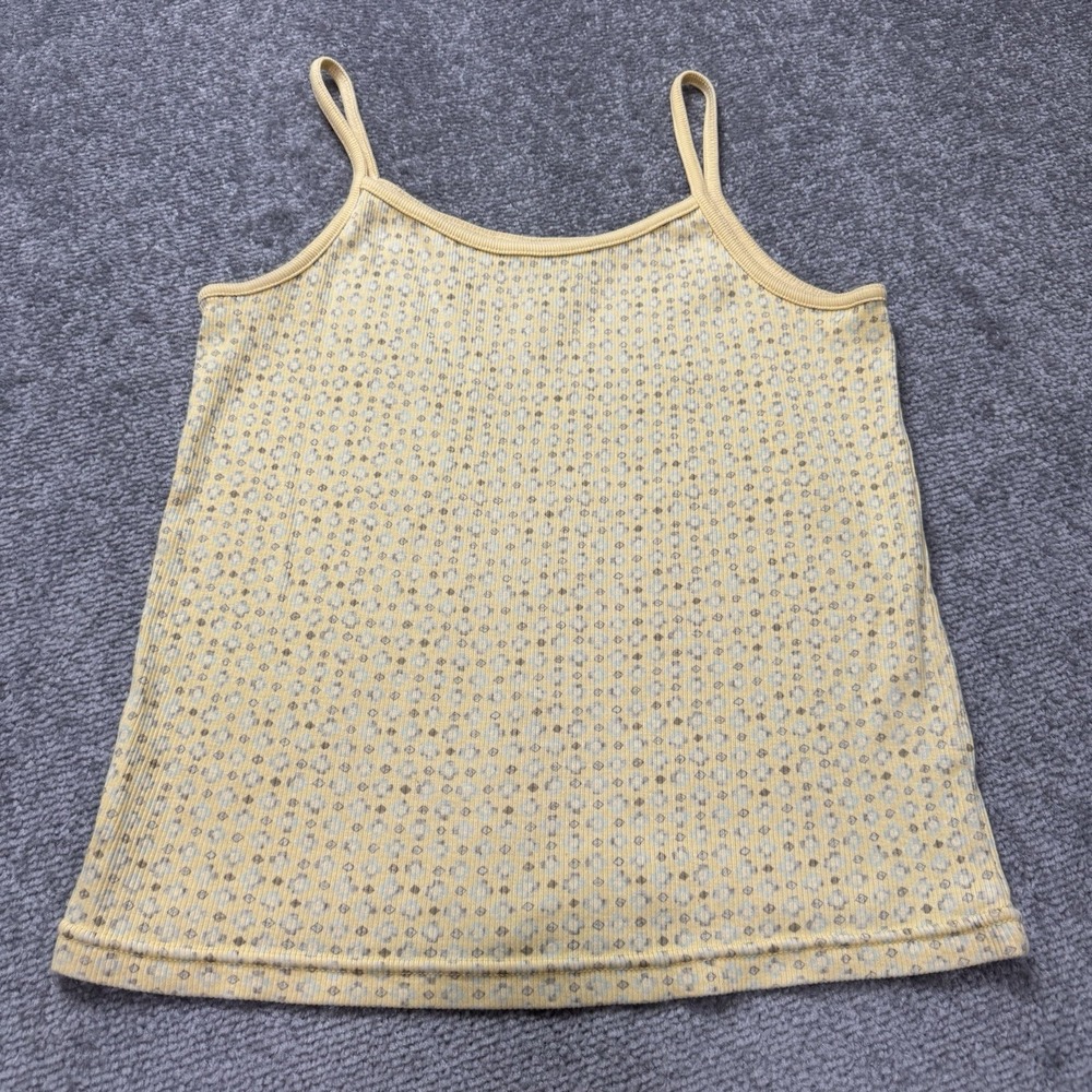 Vintage Y2K American Eagle Spaghetti Strap Tank Cami Camisole Yellow Pattern XS